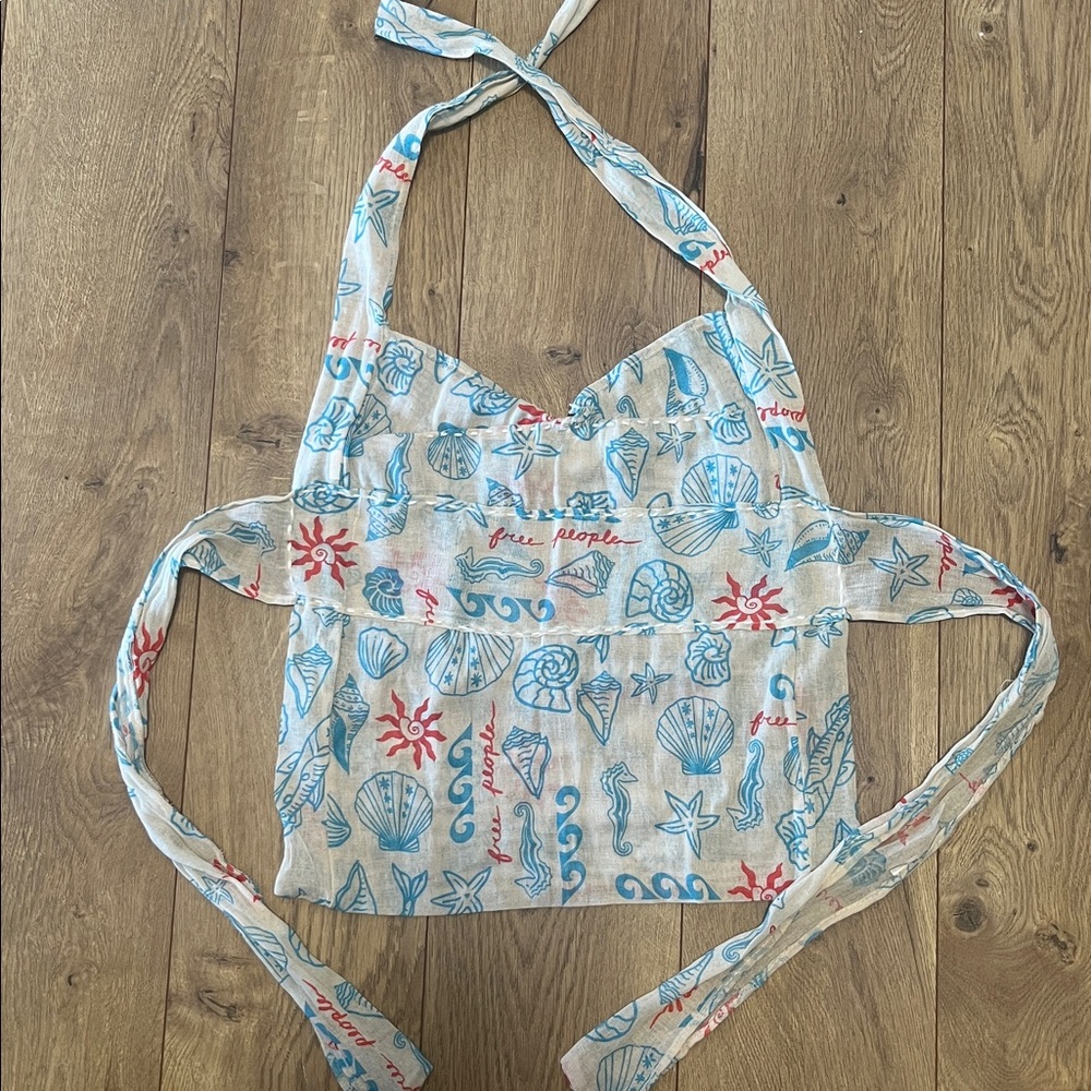 FREE PEOPLE ❤️🩵🤍 Handsewn bag top Size XS/S